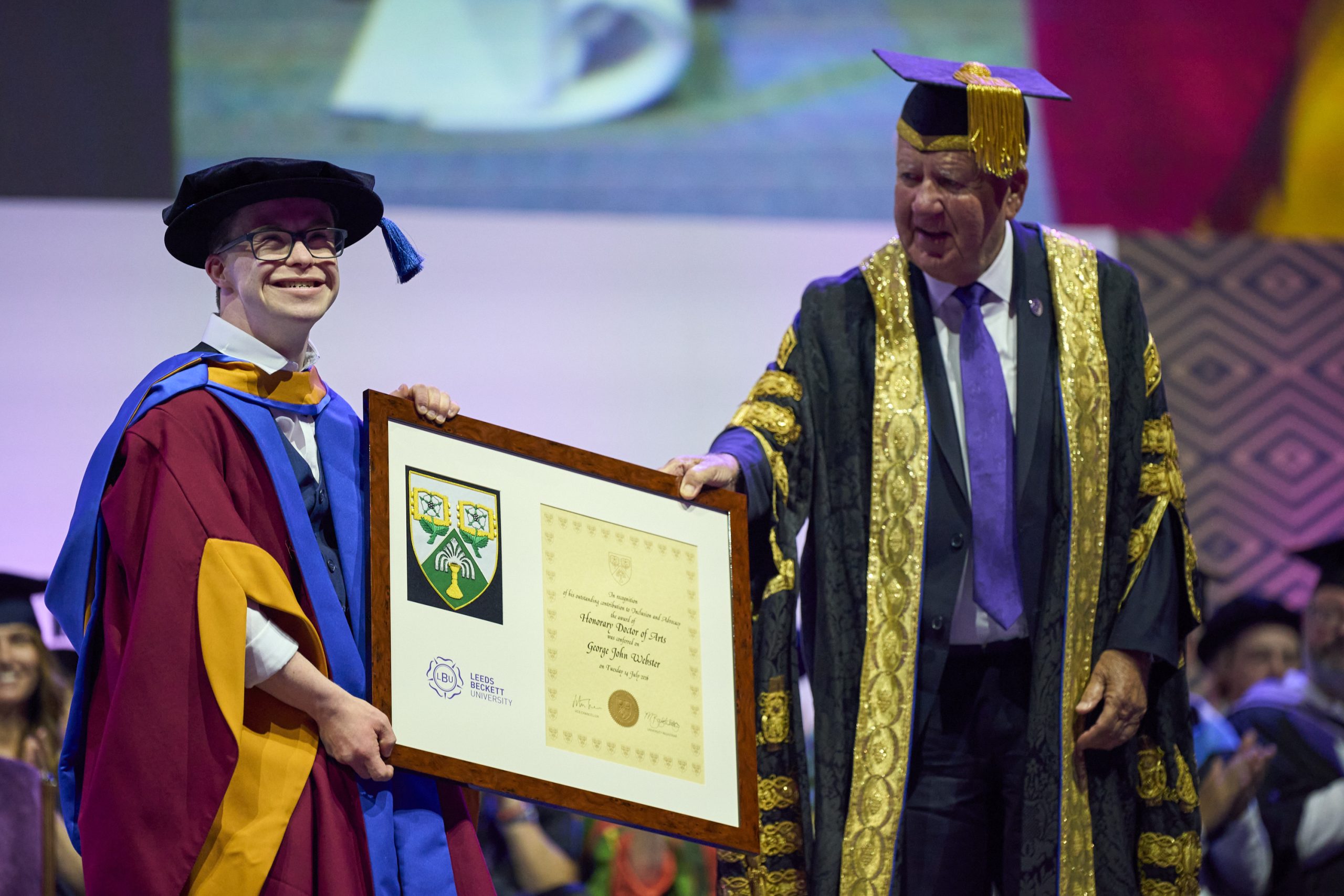 George Webster receives his Honorary Doctorate at Leeds Beckett University!