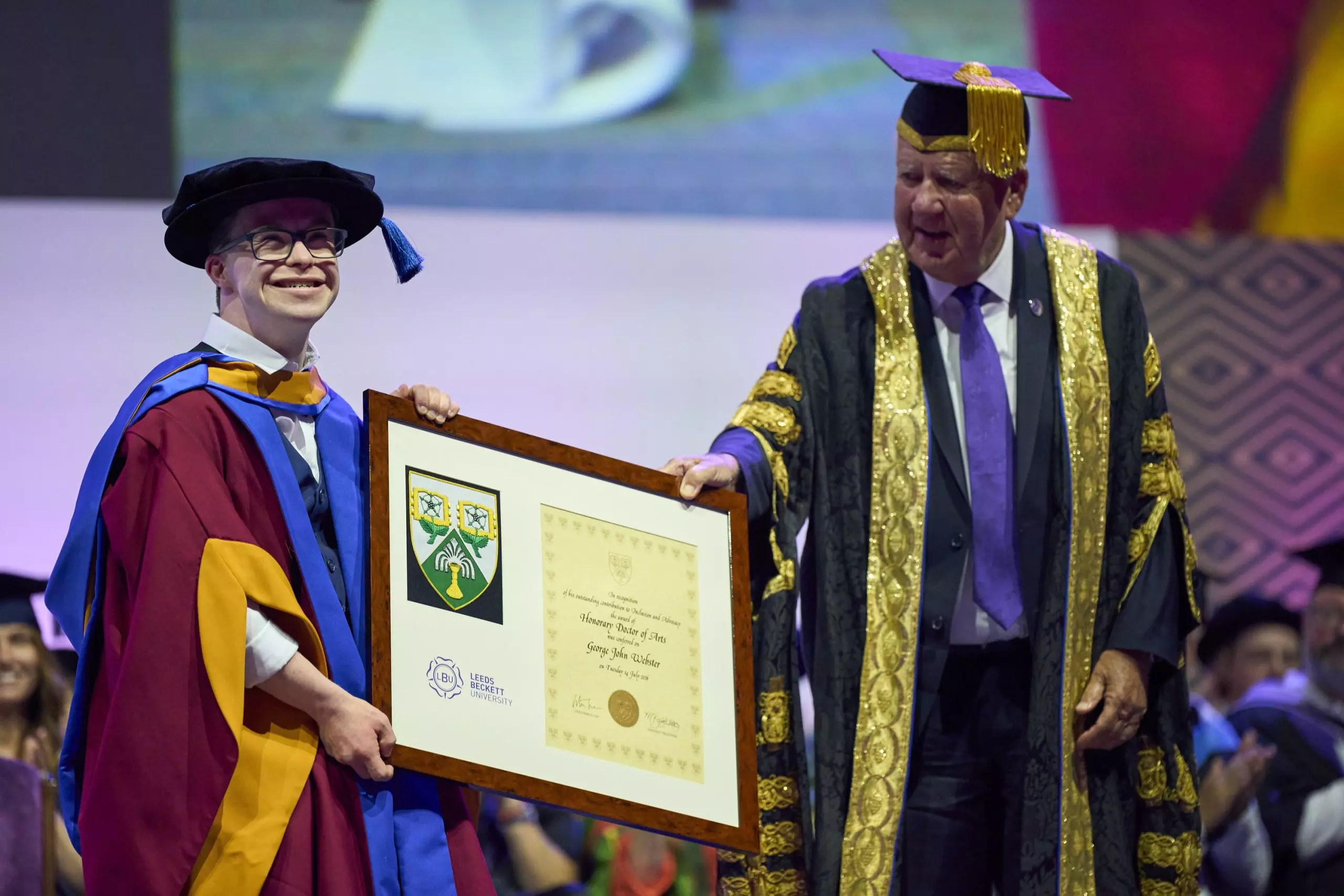George Webster receives his Honorary Doctorate at Leeds Beckett University!